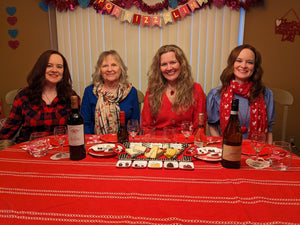 Wine and Cheese Basket Celebrating Valentine's Day !